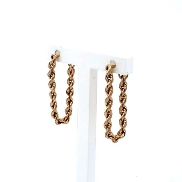 14 Karat Yellow Gold Rope Dangle Loop Earrings Trinity Jewelers  Pittsburgh, PA