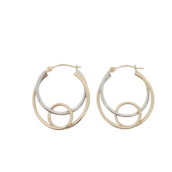14 Karat White & Yellow Gold Interlocked Hoop Earrings Trinity Jewelers  Pittsburgh, PA