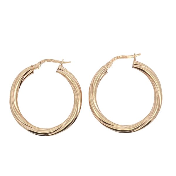 14 Karat Yellow Gold Twisted Hoop Earrings Trinity Jewelers  Pittsburgh, PA