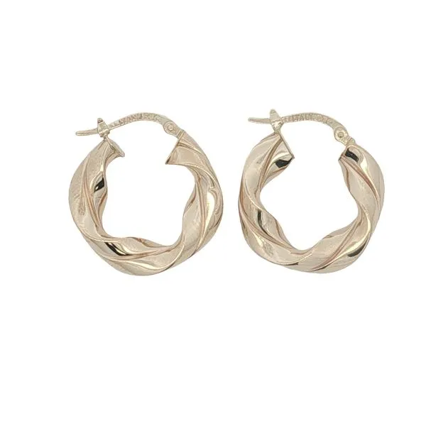 14 Karat Yellow Gold Twist Hoop Earrings Trinity Jewelers  Pittsburgh, PA