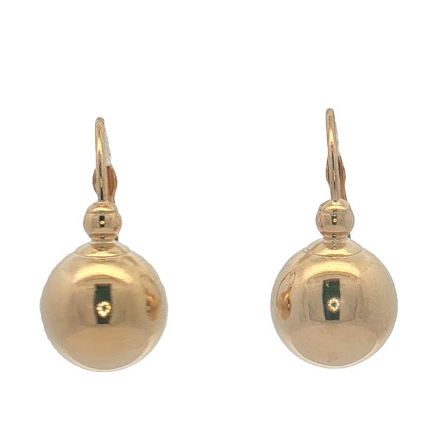 14 Karat Yellow Gold Gold Ball Lever Back Earrings Trinity Jewelers  Pittsburgh, PA