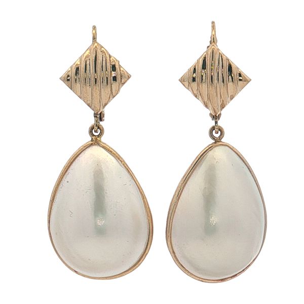 14 Karat Yellow Gold Dangle Mabe` Pearl Lever back Earrings Trinity Jewelers  Pittsburgh, PA