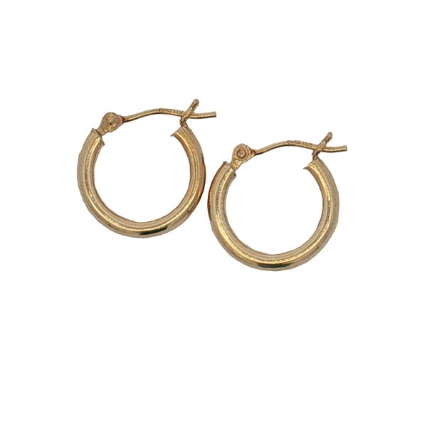14 Karat Yellow Gold Tube Hoop Earrings Trinity Jewelers  Pittsburgh, PA