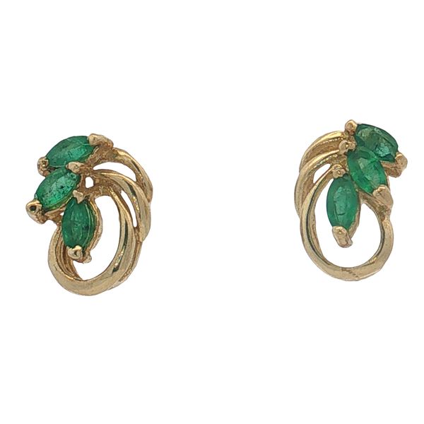 14 Karat Yellow Gold Emerald Stud Earrings Trinity Jewelers  Pittsburgh, PA