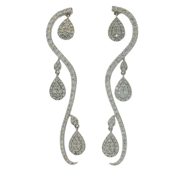 14 Karat Diamond Pave` Drop Earrings Trinity Jewelers  Pittsburgh, PA