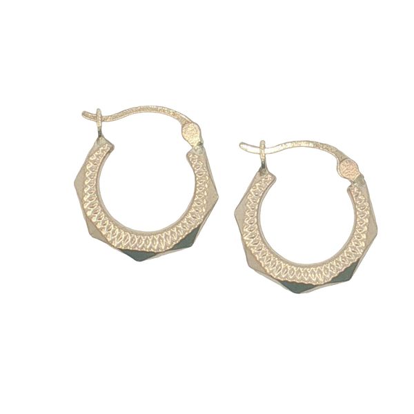 10 Karat Yellow Gold Faceted Hoop Earrings Trinity Jewelers  Pittsburgh, PA