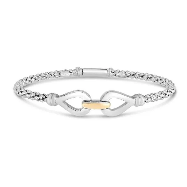 Sterling Silver & 18 Karat Yellow Gold Infinity Bangle Bracelet Trinity Jewelers  Pittsburgh, PA