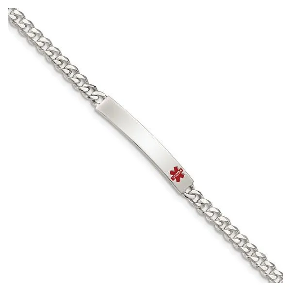 Sterling Silver Polished Medical Curb Link ID Bracelet Trinity Jewelers  Pittsburgh, PA