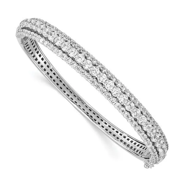 Sterling Silver Cubic Zirconia Bangle Bracelet Trinity Jewelers  Pittsburgh, PA