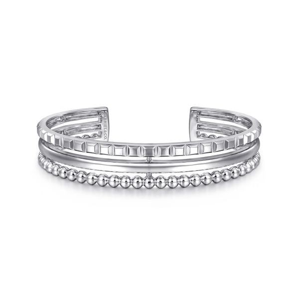 Sterling Silver Bujukan & Pyramid Triple Row Bangle Bracelet Trinity Jewelers  Pittsburgh, PA