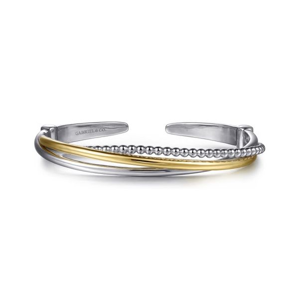 Sterling Silver & 14 Karat Yellow Gold Bujukan Twisted Bangle Bracelet Trinity Jewelers  Pittsburgh, PA