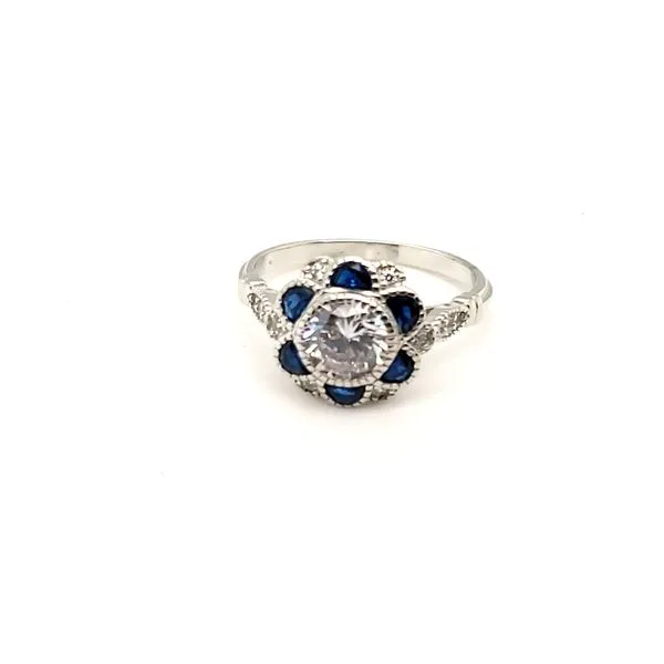 Sterling Silver Lab Created Sapphire & CZ Ring Trinity Jewelers  Pittsburgh, PA