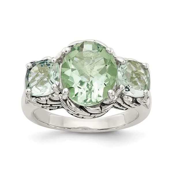 Sterling Silver  Antiqued Green Quartz Ring Trinity Jewelers  Pittsburgh, PA