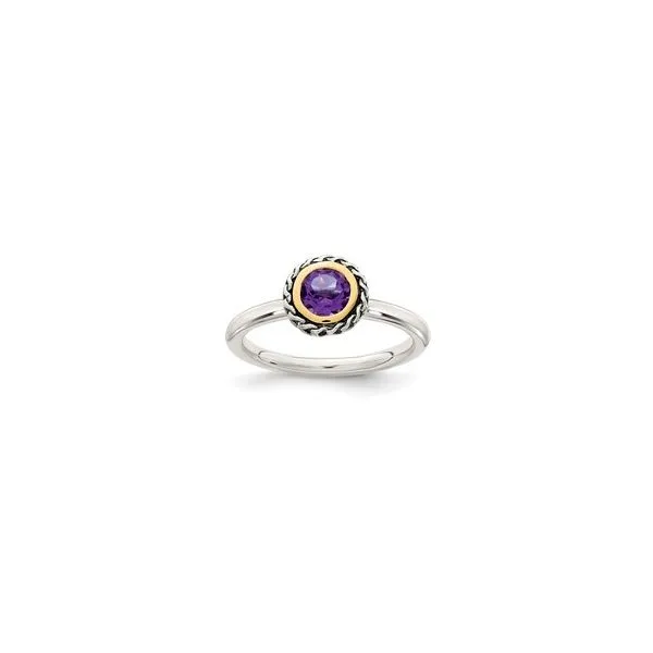 Sterling Silver  & 14 Karat Yellow Gold Amethyst Ring Trinity Jewelers  Pittsburgh, PA