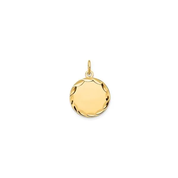 14 Karat Yellow Gold Engravable Disc Trinity Jewelers  Pittsburgh, PA