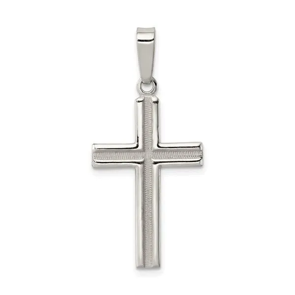 Sterling Silver Polished & Matte Cross Pendant Trinity Jewelers  Pittsburgh, PA