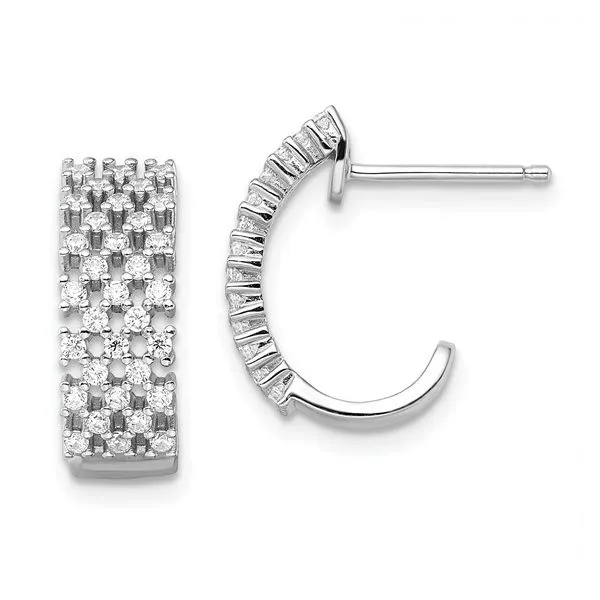 Sterling Silver Cubic Zirconia Hoop Earrings Trinity Jewelers  Pittsburgh, PA