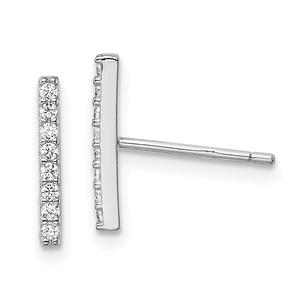 Sterling Silver Cubic Zirconia Bar Earrings Trinity Jewelers  Pittsburgh, PA