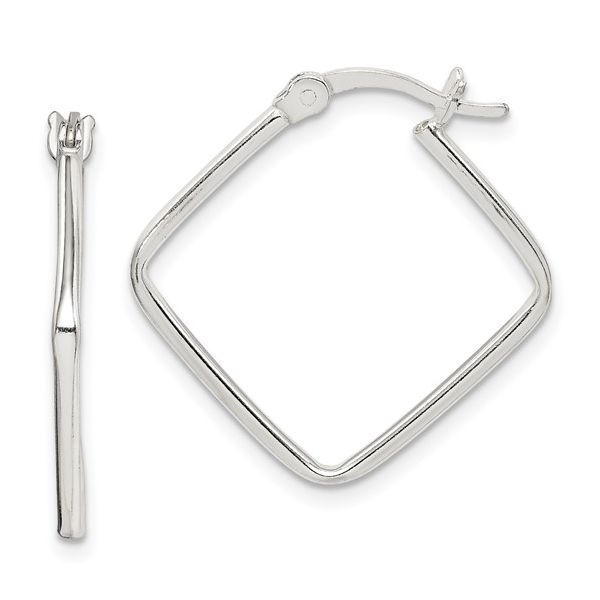 Sterling Silver Polished Square Hoop Earrings Trinity Jewelers  Pittsburgh, PA