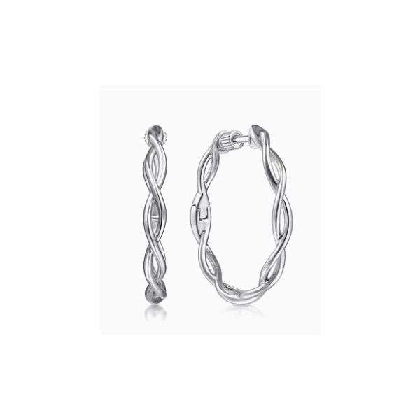 Sterling Silver 25mm Twisted Round Classic Hoop Earrings Trinity Jewelers  Pittsburgh, PA