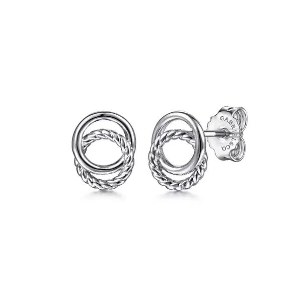 Sterling Silver Twisted Rope Double Circle Stud Earrings Trinity Jewelers  Pittsburgh, PA