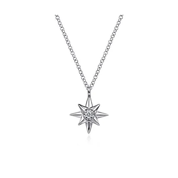 Sterling Silver Diamond Starburst Pendant Trinity Jewelers  Pittsburgh, PA