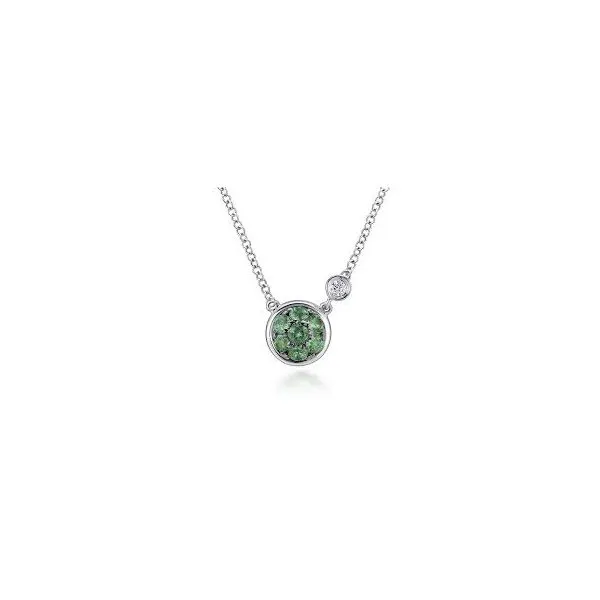 Sterling Silver Emrald & Diamond Necklace Trinity Jewelers  Pittsburgh, PA
