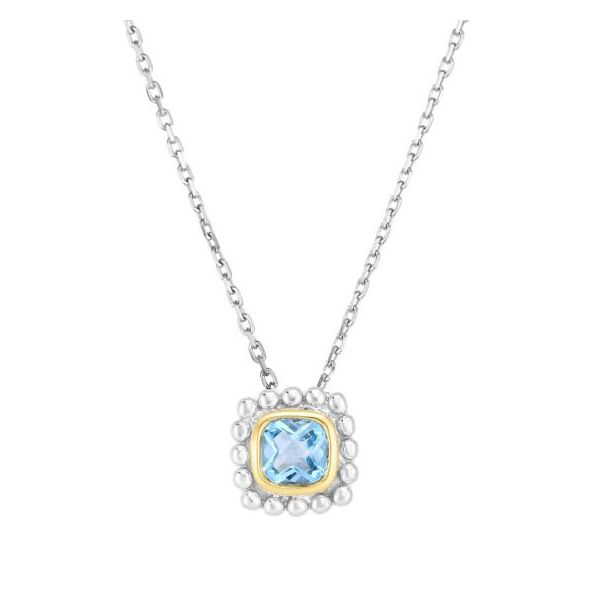 Sterling Silver & 18 Karat Yellow Gold Blue Topaz Pendant Trinity Jewelers  Pittsburgh, PA