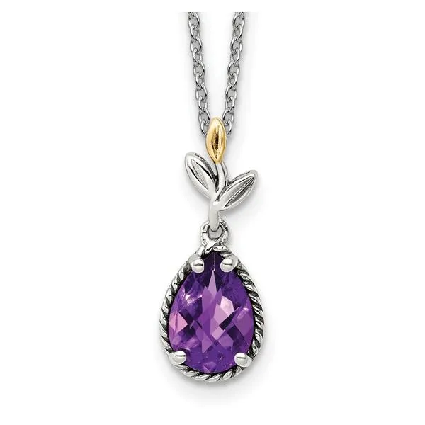 Sterling Silver & 14 Karat Yellow Gold Amethyst Pendant Trinity Jewelers  Pittsburgh, PA