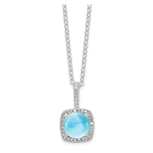 Sterling Silver Blue Topaz & Diamond Necklace Trinity Jewelers  Pittsburgh, PA