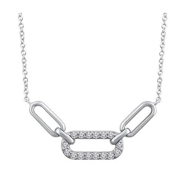 Sterling Silver Paperclip Diamond Necklace Trinity Jewelers  Pittsburgh, PA