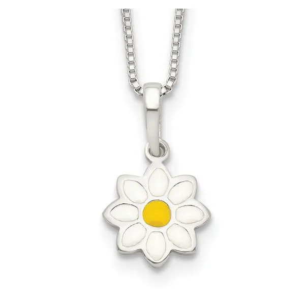 Sterling Silver Youth Enameld Daisy Pendant Trinity Jewelers  Pittsburgh, PA