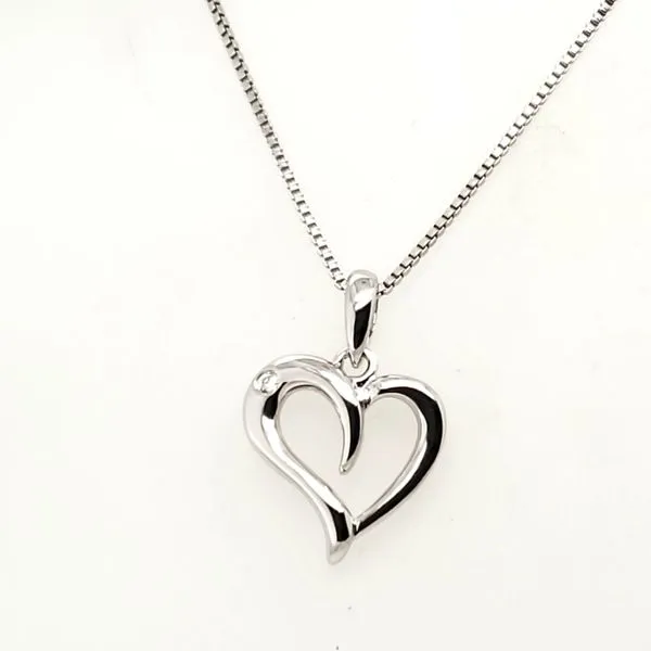 Sterling Silver Diamond Open Heart Pendant Trinity Jewelers  Pittsburgh, PA
