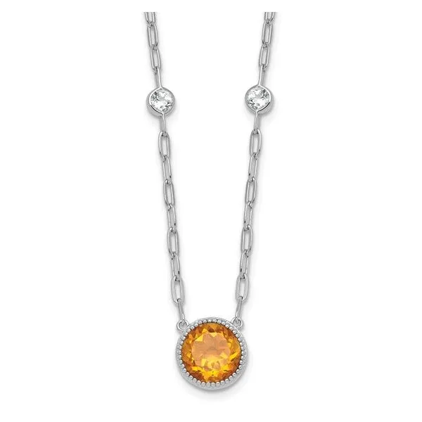 Sterling Silver Citrine & White Topaz Necklace Trinity Jewelers  Pittsburgh, PA