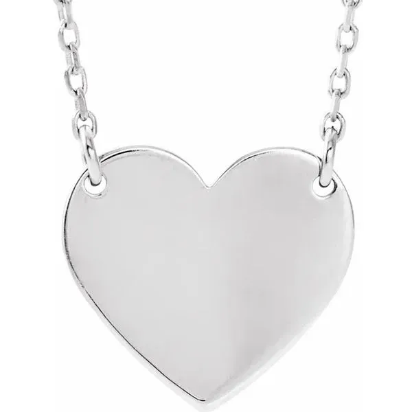 Sterling Silver Engraveable Heart Necklace Trinity Jewelers  Pittsburgh, PA