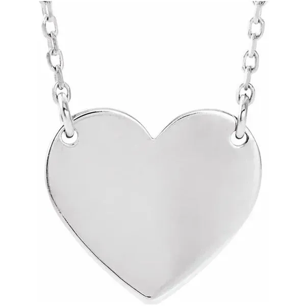 Sreling Silver Engraveable Heart Necklace Trinity Jewelers  Pittsburgh, PA