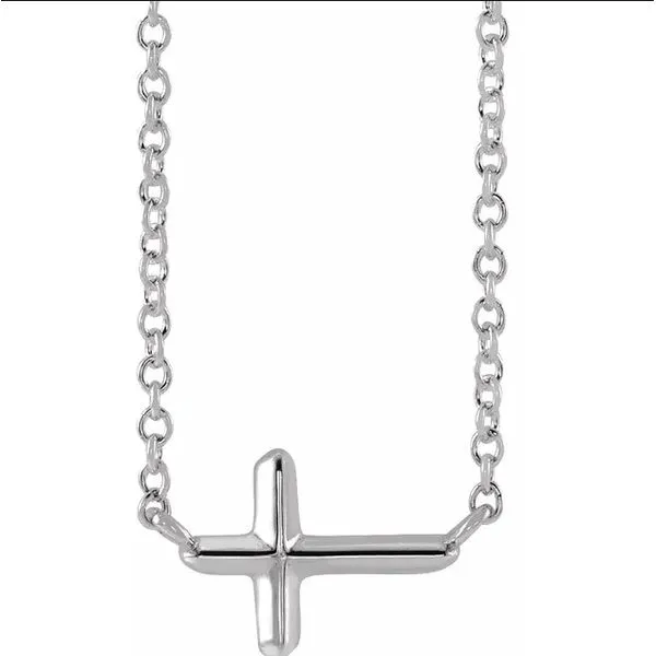 Sterling Silver Sideways Cross 11X7mm Necklace Trinity Jewelers  Pittsburgh, PA