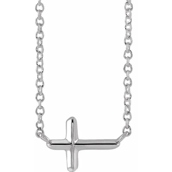 Sterling Silver Sideways Cross 11 X 7mm Necklace Trinity Jewelers  Pittsburgh, PA