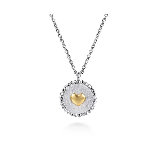 14 Karat Yellow Gold Heart Medallion Pendant Trinity Jewelers  Pittsburgh, PA
