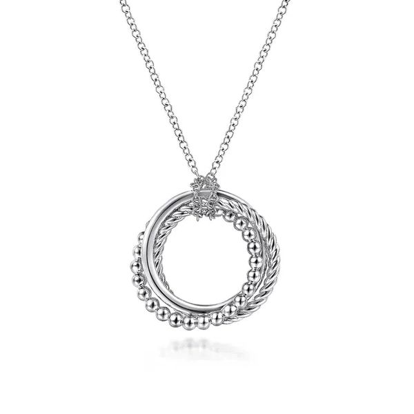 Sterling Silver Bujukan Twisted Rope Multi Circle Pendant Trinity Jewelers  Pittsburgh, PA