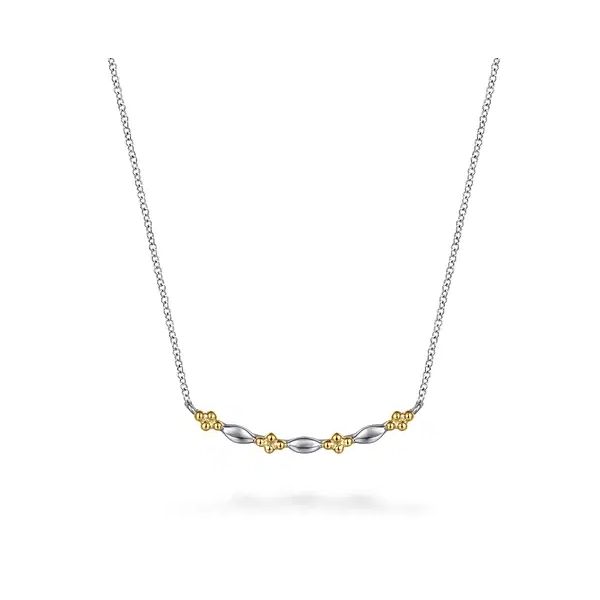 14 Karat Yellow Gold & Sterling Silver Bar Necklace Trinity Jewelers  Pittsburgh, PA