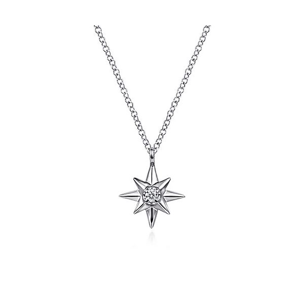 Sterling Silver Diamond Starburst Pendant Trinity Jewelers  Pittsburgh, PA