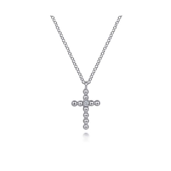 Sterling Silver Diamond Beaded Cross Pendant Trinity Jewelers  Pittsburgh, PA