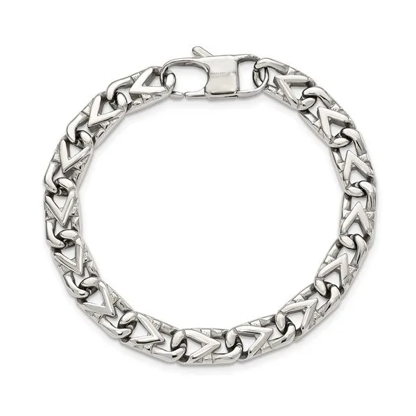 Stainless Steel Polished 8mm Fancy Link Bracelet Trinity Jewelers  Pittsburgh, PA