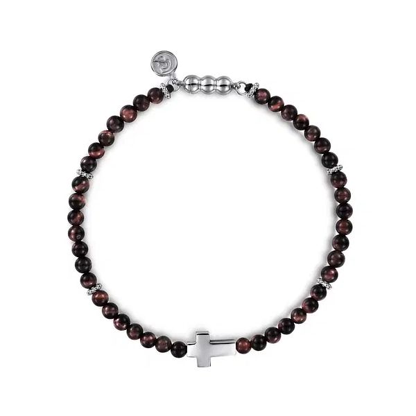 Sterling Silver Cross With 4mm Tiger Eye Beaded Bracelet Trinity Jewelers  Pittsburgh, PA