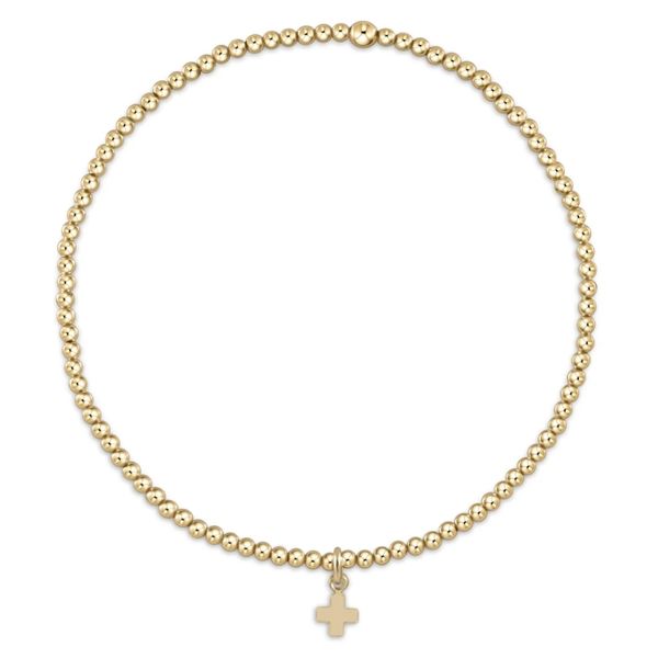 Enewton Classic Gold 2mm Bracelet - Signature Cross Small Gold Charm Trinity Jewelers  Pittsburgh, PA