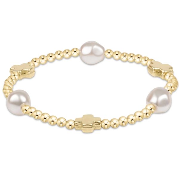 Enewton Signature Cross Gold & admire Pearl 3mm Gold Bracelet Trinity Jewelers  Pittsburgh, PA