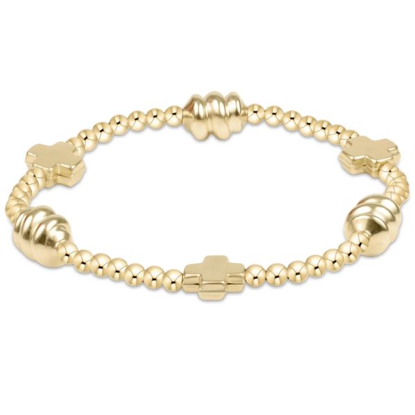 Enewton Signature Cross Gold & Admire Gold 3mm Gold Bracelet Trinity Jewelers  Pittsburgh, PA