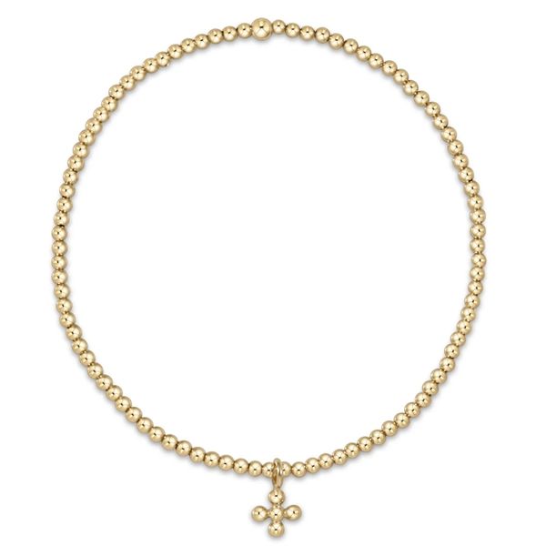 Enewton Classic Gold 2mm Bracelet - Beaded Signature Cross Small Gold Charm Trinity Jewelers  Pittsburgh, PA