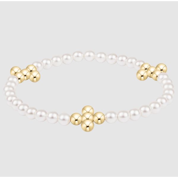 Enewton Beaded 4mm Gold Signature Cross 4mm Pearl Bracelet Trinity Jewelers  Pittsburgh, PA